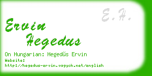 ervin hegedus business card
